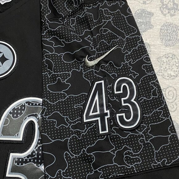 Nike Pittsburgh Steelers Polamalu No.43 Black Jersey - Picture 5 of 7